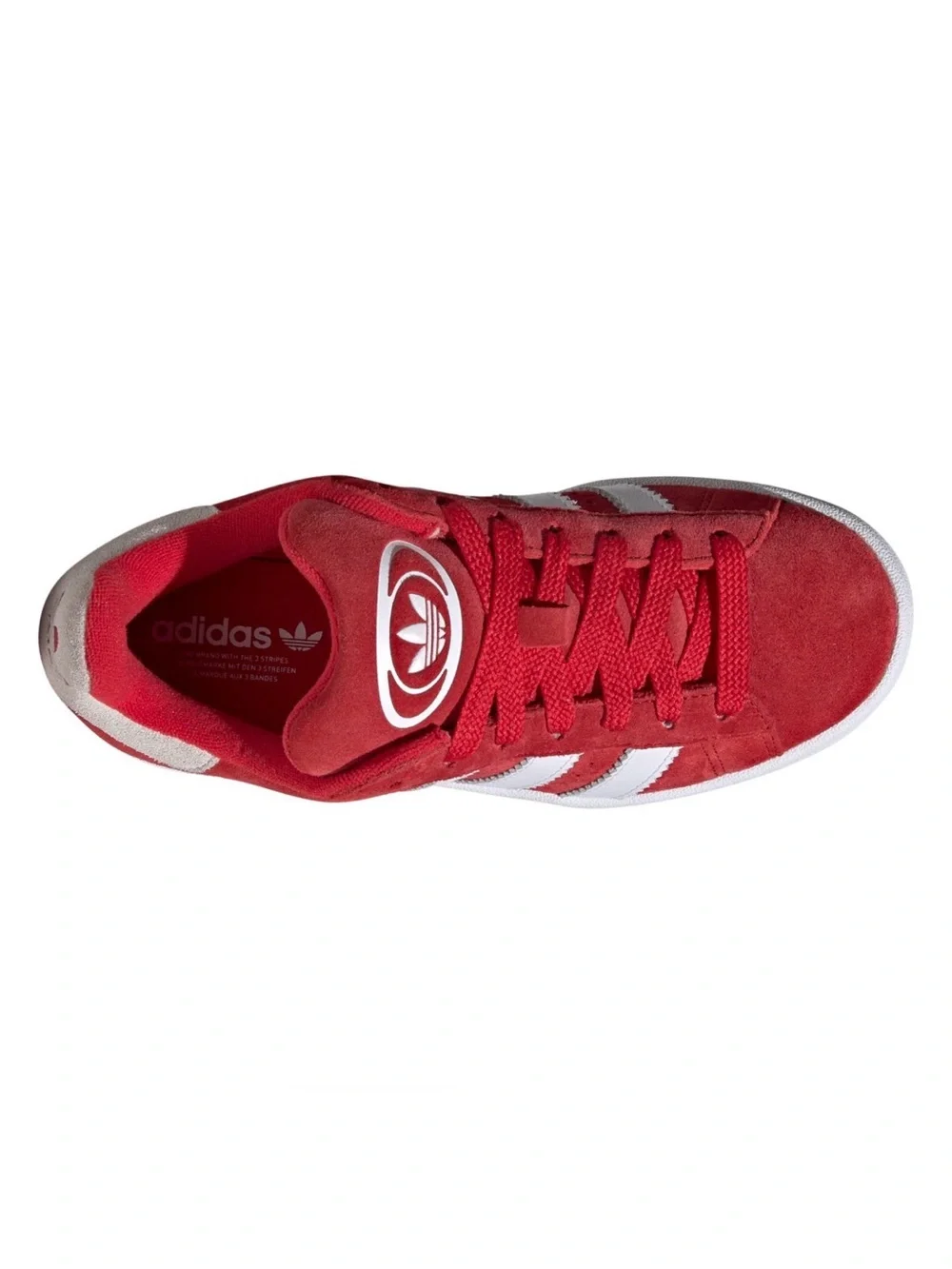 adidas Campus Low-Top Suede Sneakers in Red and White